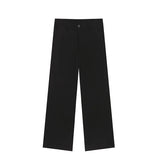 Hearujoy Men's Suit Pants 2024 Summer New French Style Simple Solid Color Casual Straight Leg Trousers Zipper Casual Loose 9C5294